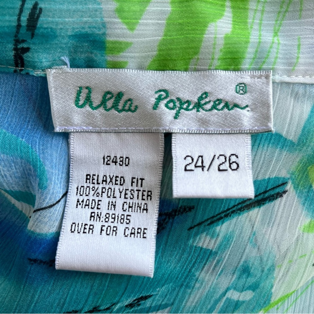 •Ulla Popken• Sheer Button-Down Tunic Top - Size 24/26 - Picture 2 of 7